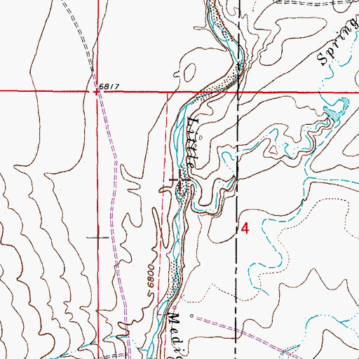 Topographic Map of Spring Creek, WY