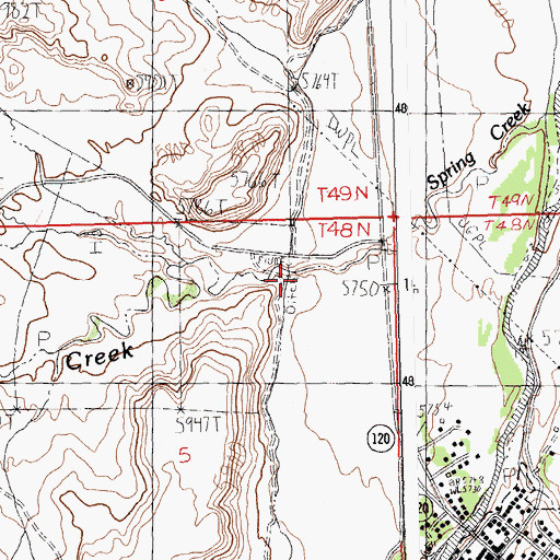 Topographic Map of Spring Creek, WY