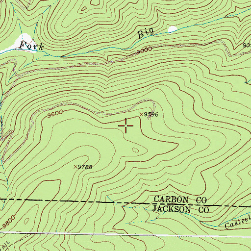 Topographic Map of State Line Trail, WY