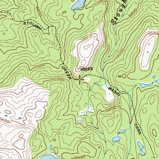 Topographic Map of Stough Creek Basin Trail, WY