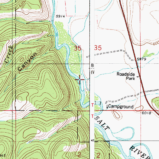 Topographic Map of Strawberry Creek, WY