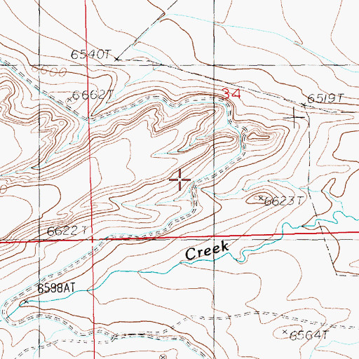 Topographic Map of Sunshine Supply Ditch, WY
