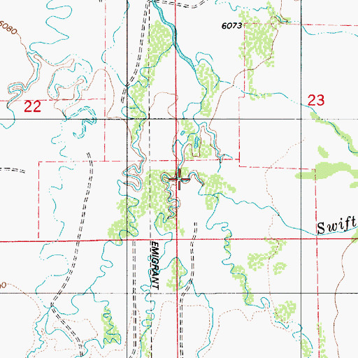 Topographic Map of Swift Creek, WY