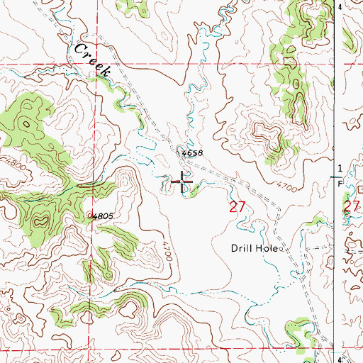 Topographic Map of T-7 Prong, WY