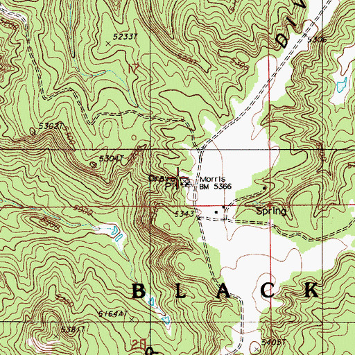 Topographic Map of Taylor Divide, WY