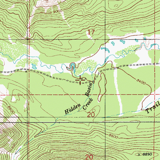 Topographic Map of Tie-Hack Cabins, WY