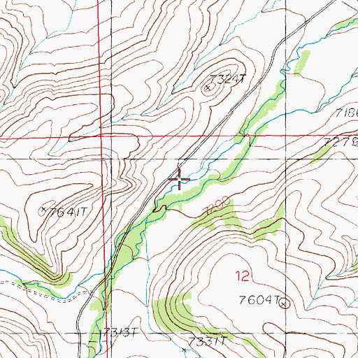 Topographic Map of Timber Creek, WY