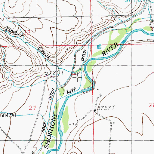 Topographic Map of Timber Creek, WY