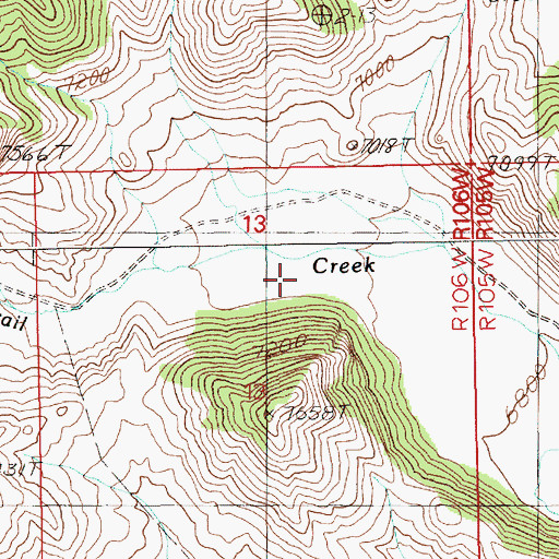 Topographic Map of Trail Creek, WY