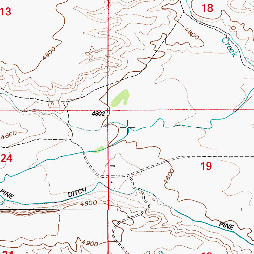 Topographic Map of Transfer Creek, WY