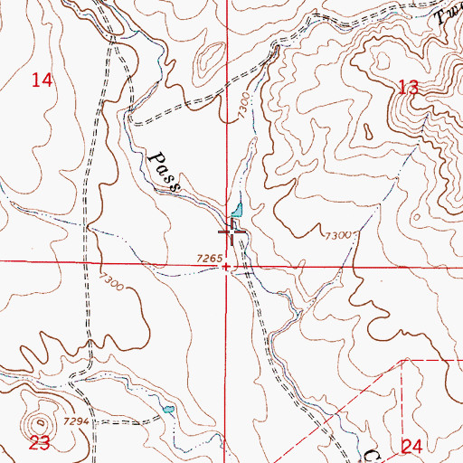 Topographic Map of Two Cabin Creek, WY