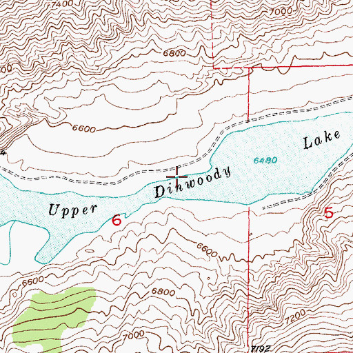 Topographic Map of Upper Dinwoody Lake, WY