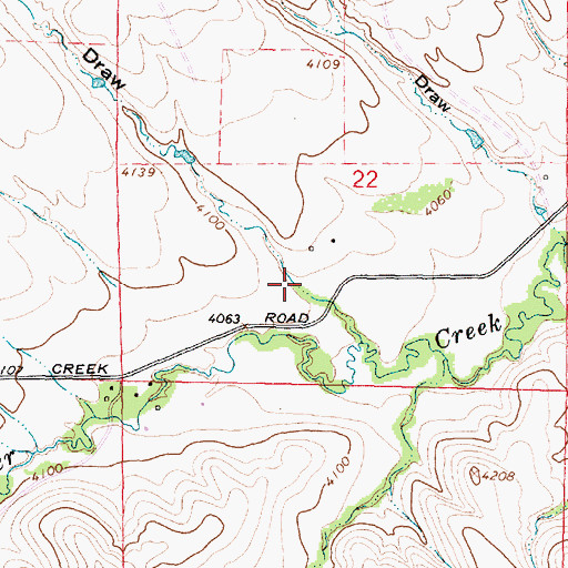 Topographic Map of Warriner Draw, WY