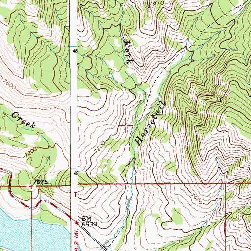 Topographic Map of West Fork Horsetail Creek, WY