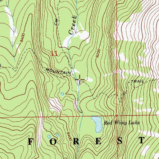 Topographic Map of Whiskey Mountain Trail, WY