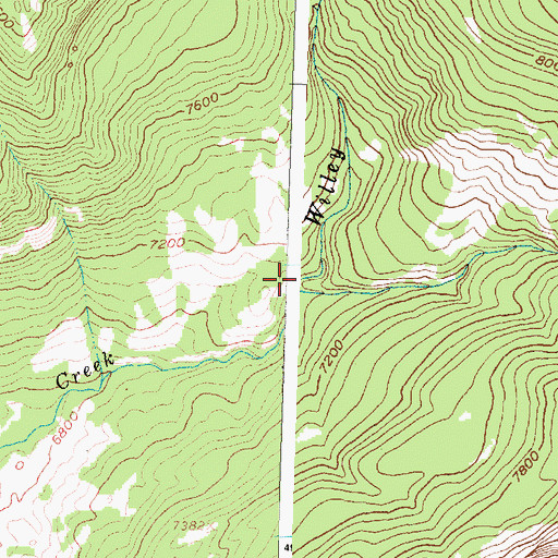 Topographic Map of Willey Creek, WY
