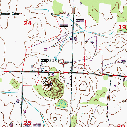 Topographic Map of Puckett Cemetery, AL