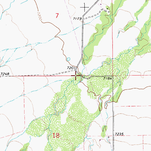 Topographic Map of Willow Creek, WY