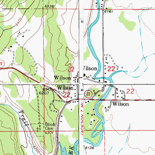 Topographic Map of Wilson, WY