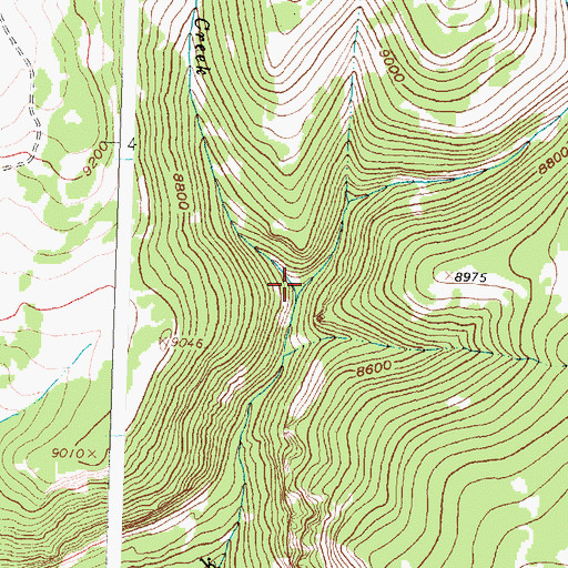 Topographic Map of Bone Creek, WY