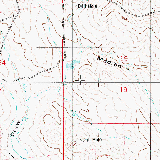 Topographic Map of Madren Draw, WY