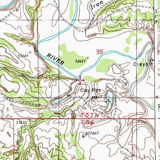 Topographic Map of Trouble Creek, WY