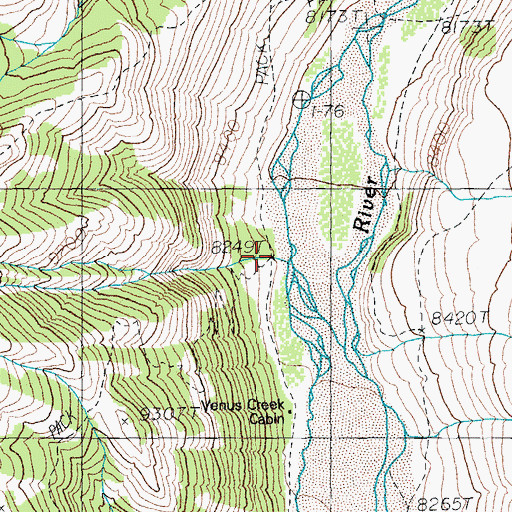 Topographic Map of Venus Basin Trail, WY