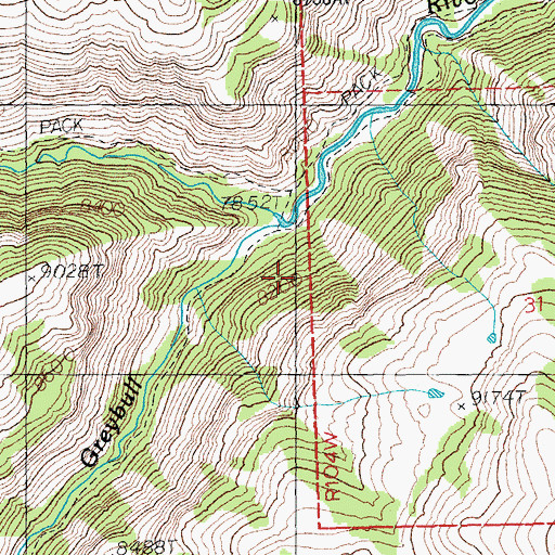Topographic Map of Zig-Zag Trail, WY