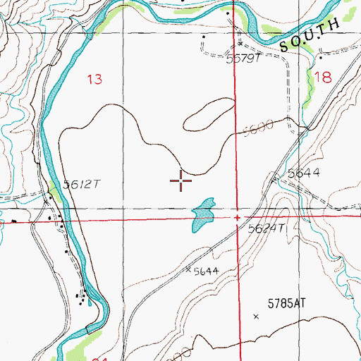 Topographic Map of Castle Rock Ditch, WY
