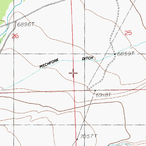 Topographic Map of Pitchfork Ditch, WY