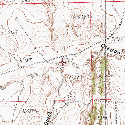 Topographic Map of Coal Mine Gulch, WY