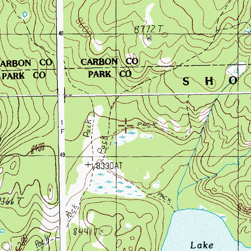 Topographic Map of Crazy Mountain Trail, WY
