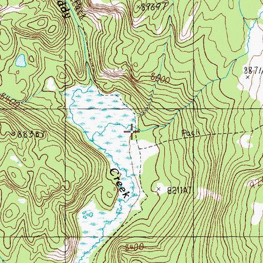 Topographic Map of Granite Loop Trail, WY
