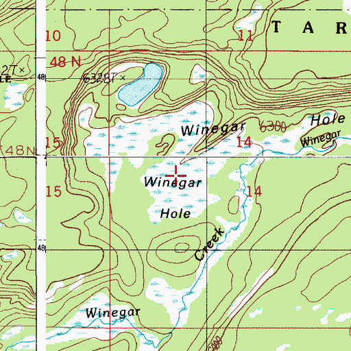 Topographic Map of Winegar Hole, WY