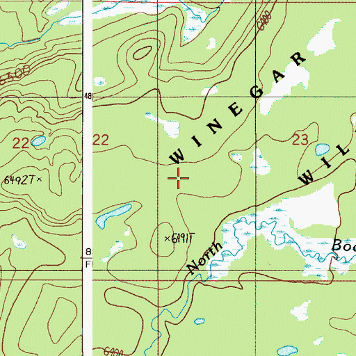 Topographic Map of Winegar Hole Wilderness, WY