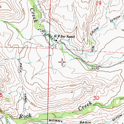 Topographic Map of Saddlestring, WY