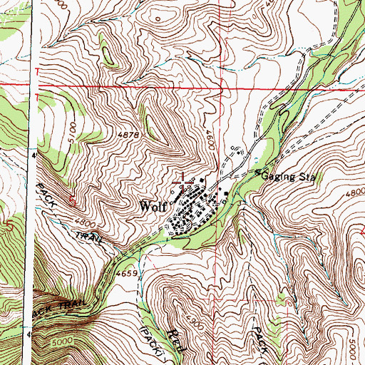 Topographic Map of Wolf, WY