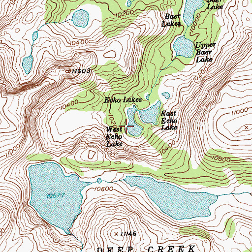 Topographic Map of West Echo Lake, WY