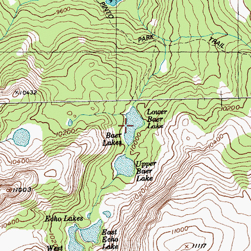 Topographic Map of Lower Baer Lake, WY