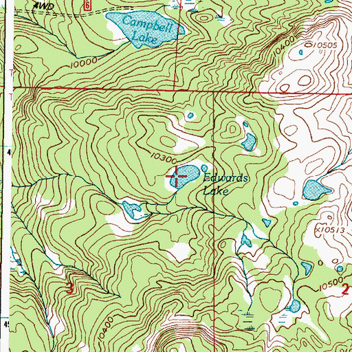 Topographic Map of Edwards Lake, WY