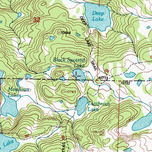 Topographic Map of Black Spotted Lake, WY