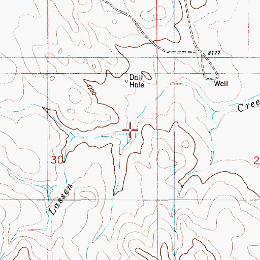 Topographic Map of South Fork Lassen Creek, WY