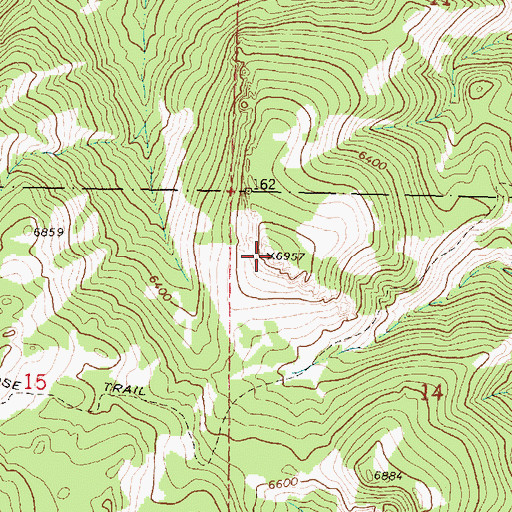 Topographic Map of Grandmas Mountain, WY