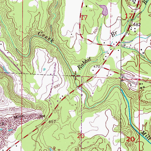 Topographic Map of Rabbit Branch, AL