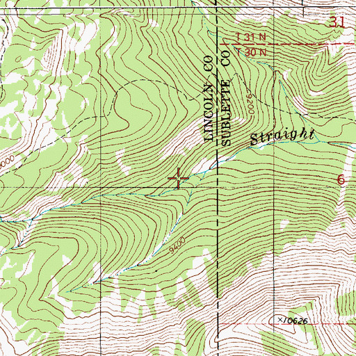 Topographic Map of Lewis Falls, WY