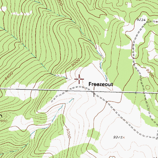 Topographic Map of Freezeout, WY