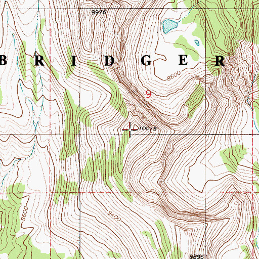 Topographic Map of Visser Peak, WY