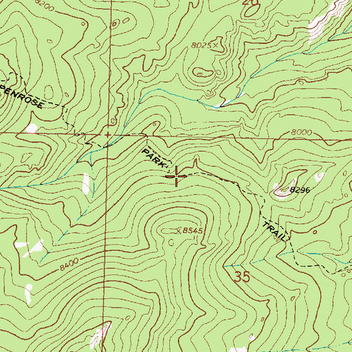 Topographic Map of Penrose Park Trail, WY