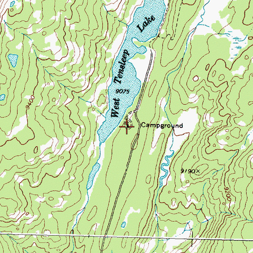 Topographic Map of West Tensleep Campground, WY