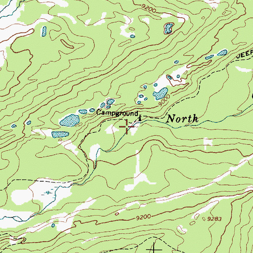 Topographic Map of North Fork Trailhead, WY